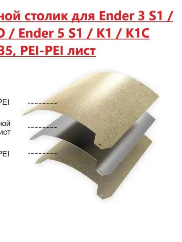 PEI для Creality K1, K1C, Ender 3 S1, Ender 5 S1 двухсторонний 235x235
