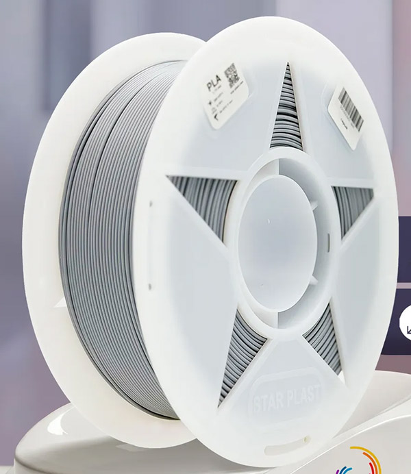 Пластик для 3D печати PLA Starplast 1.75, 1кг Серый