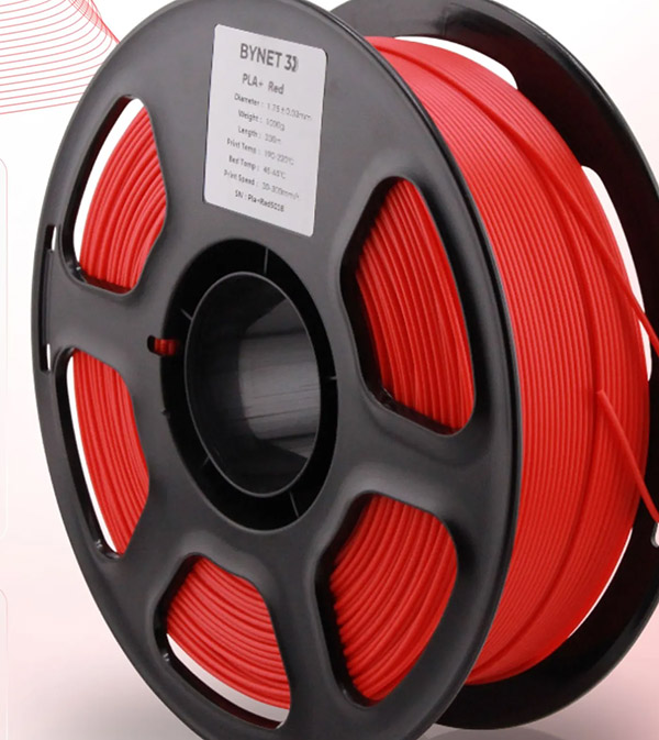 Пластик для 3D принтера BYNET 3D PLA+ 1.75 1кг Красный