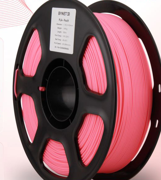 Пластик для 3D принтера BYNET 3D PLA+ 1.75 1кг Нежно розовый