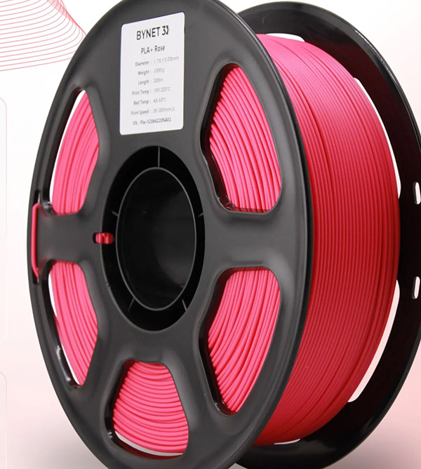 Пластик для 3D принтера BYNET 3D PLA+ 1.75 1кг Роза