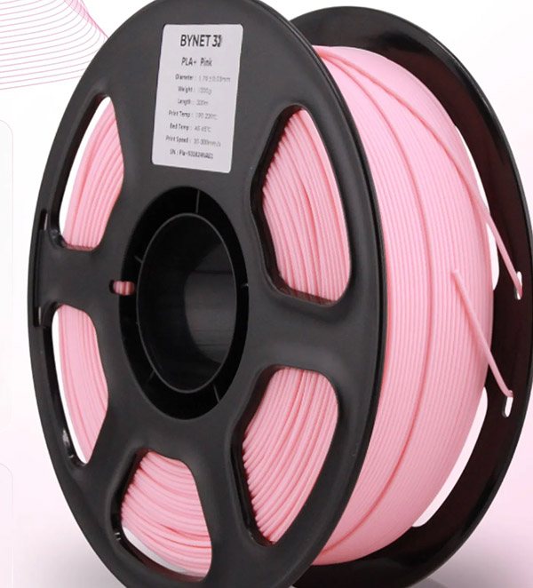 Пластик для 3D принтера BYNET 3D PLA+ 1.75 1кг Розовый