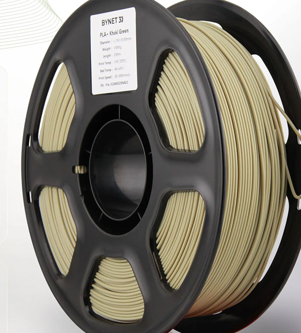 Пластик для 3D принтера BYNET 3D PLA+ 1.75 1кг Хаки зеленый