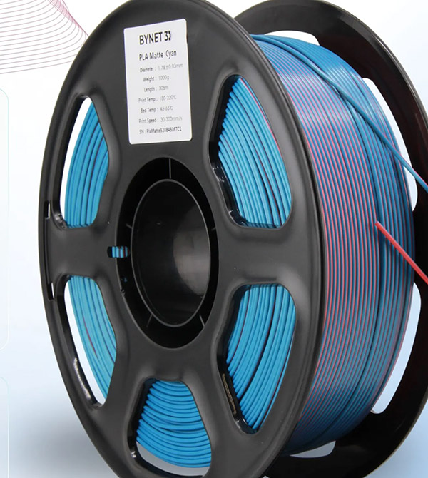 Пластик для 3D принтера BYNET 3D PLA матовый 1.75 1кг Красный-Синий