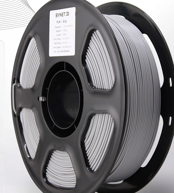 Пластик для 3D принтера BYNET 3D PLA матовый 1.75 1кг Серый